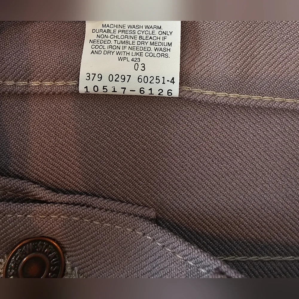 SOLD Levi's Men's Vintage Made In USA •Size 36x30• Brown Flared Trousers Slacks - Picture 6 of 12